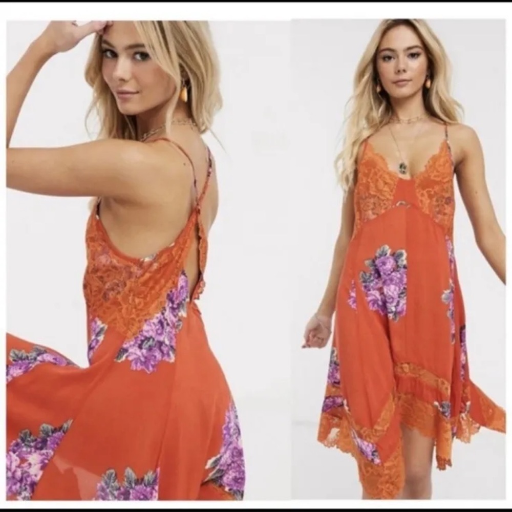 New Free People Table for 2 Trapeze Dress in Multi-combo. XS - Picture 2 of 8